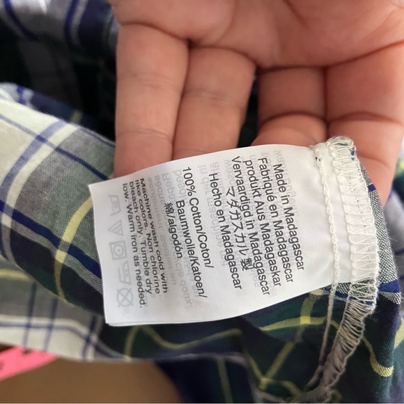 J. Crew Women’s Tartan Plaid Button Down Shirt Blue Green White Small Top Ginny - Picture 11 of 13